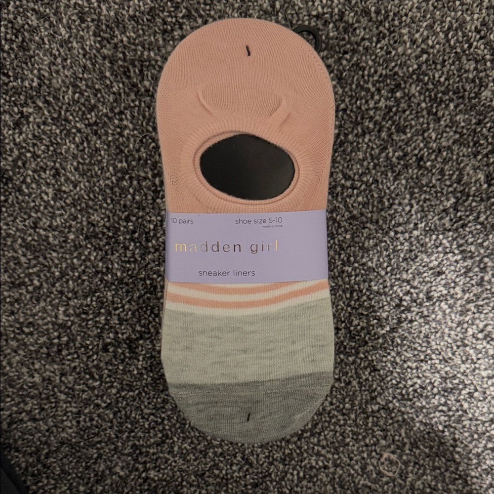 Madden Girl Blush and Gray Sneaker Liners